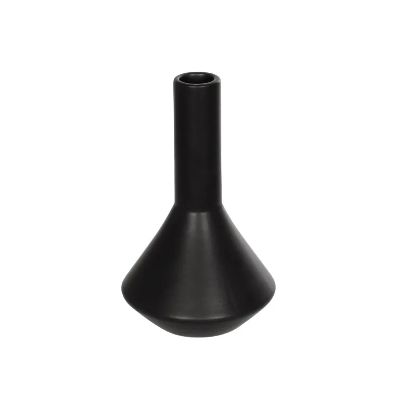 GloboStar® Artificial Garden CANNOLI 21280 Διακοσμητικό Κεραμικό Βάζo Μαύρο Π13 x Μ13 x Υ20cm