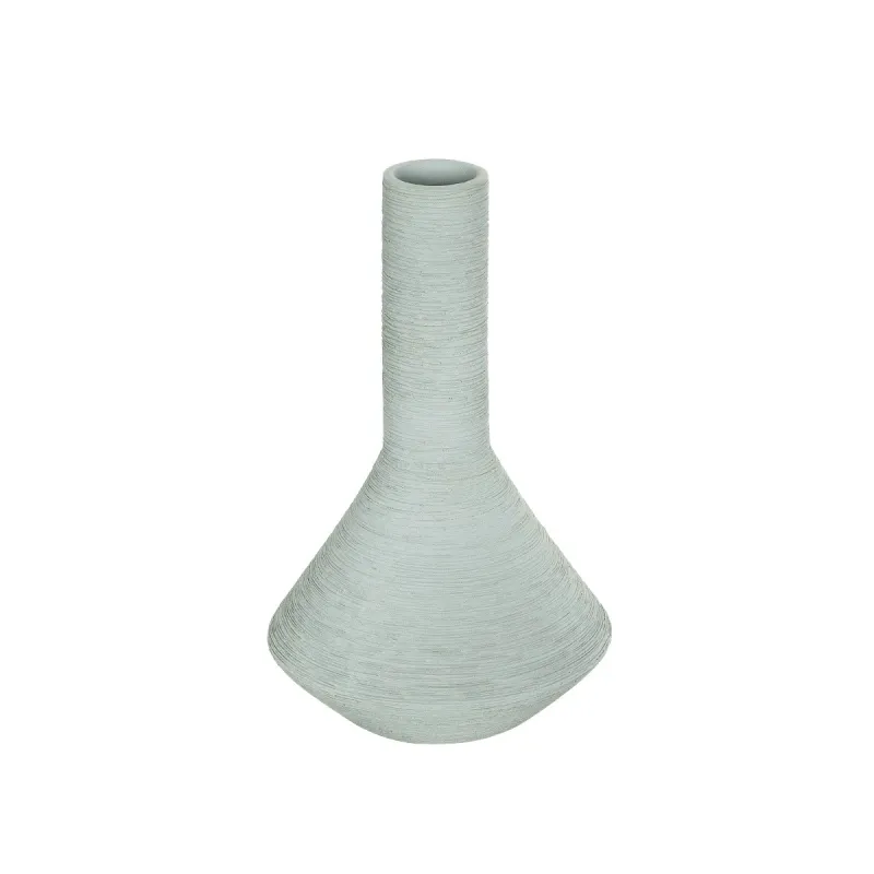 GloboStar® Artificial Garden TANAH 21282 Διακοσμητικό Κεραμικό Βάζo Γκρι Π13 x Μ13 x Υ20cm