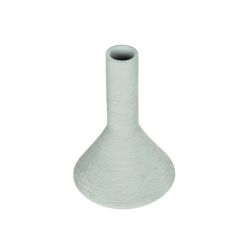 GloboStar® Artificial Garden TANAH 21282 Διακοσμητικό Κεραμικό Βάζo Γκρι Π13 x Μ13 x Υ20cm
