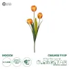 GloboStar® Artificial Garden ORANGE TULIP BRANCH 21308 Τεχνητό Διακοσμητικό Κλαδί Πορτοκαλί Τουλίπα Y48cm