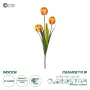 GloboStar® Artificial Garden ORANGE TULIP BRANCH 21308 Τεχνητό Διακοσμητικό Κλαδί Πορτοκαλί Τουλίπα Y48cm