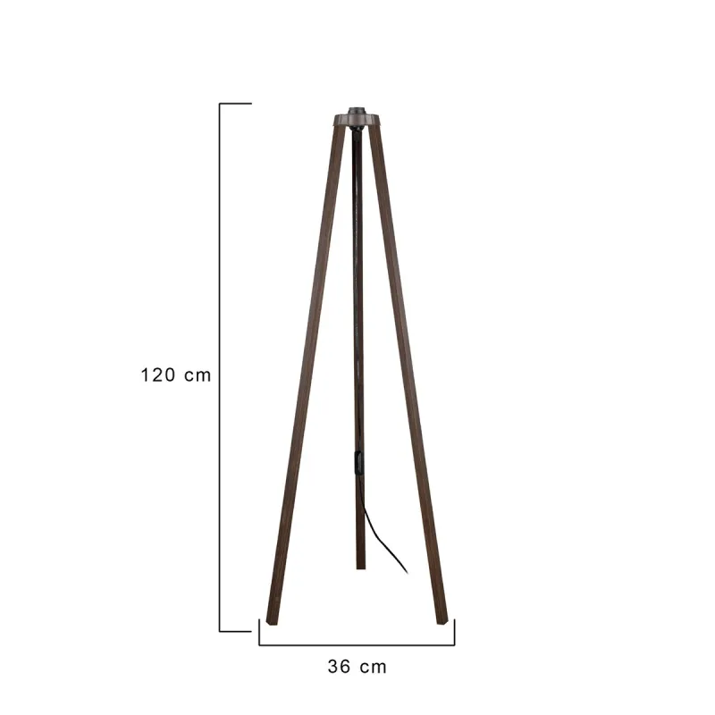 GLOBOSTAR® TRIPOD 203-0257 Μοντέρνο Επιδαπέδιο Φωτιστικό με Ντουί 1 x E27 AC 220-240V IP20 - Καφέ - Μ38 x Π38 x Υ120cm