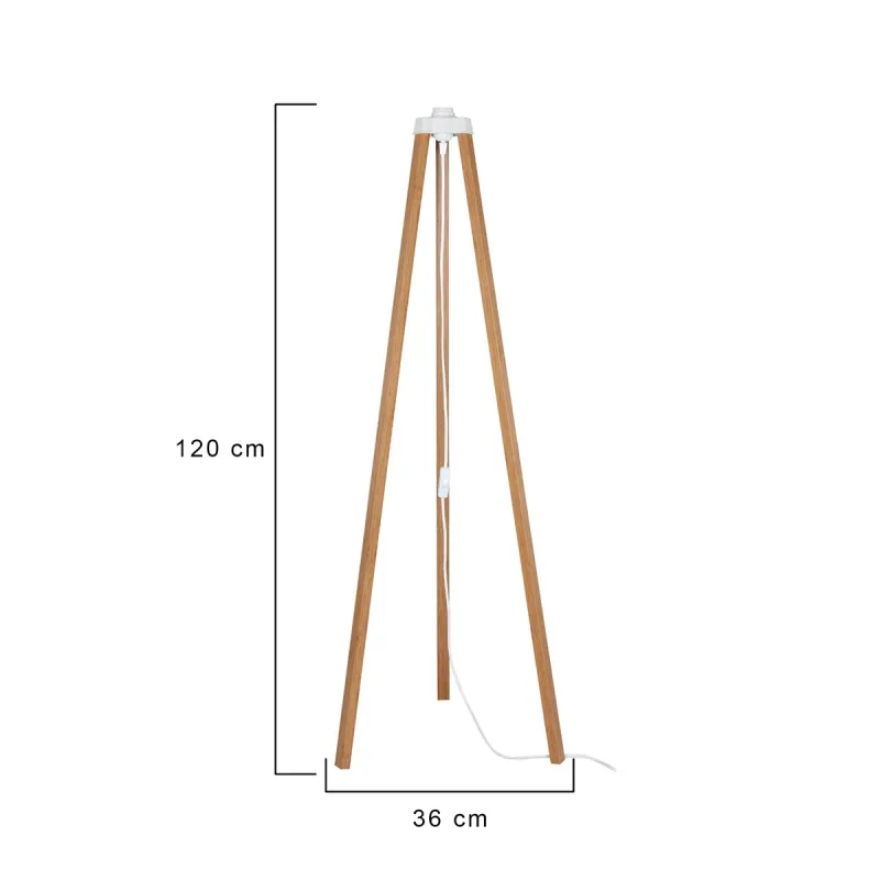 GLOBOSTAR® TRIPOD 203-0260 Μοντέρνο Επιδαπέδιο Φωτιστικό με Ντουί 1 x E27 AC 220-240V IP20 - Μπεζ - Μ38 x Π38 x Υ120cm