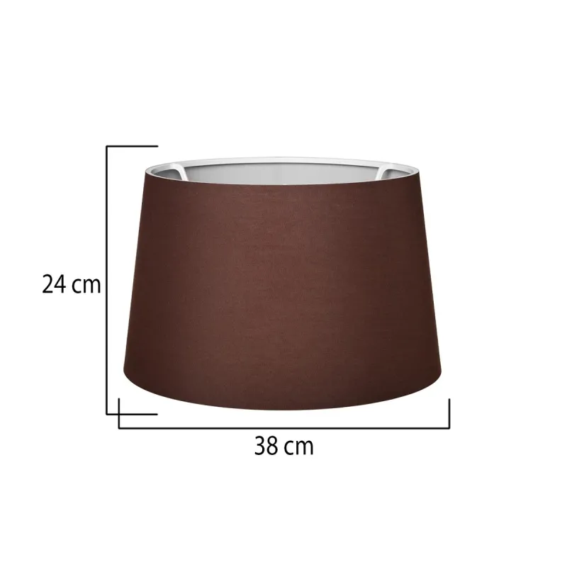 GloboStar® COVER 203-0265 Μοντέρνο Φωτιστικό Καπέλο Καφέ Ύφασμα για Ντουί E27 - Μ38 x Π38 x Υ24cm