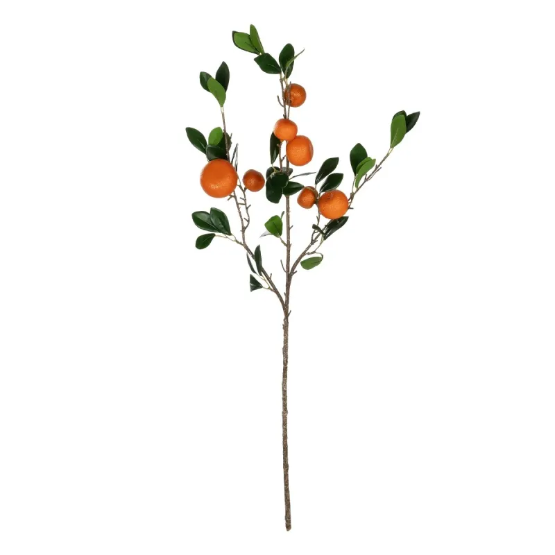 GloboStar® Artificial Garden ORANGE FRUIT BRANCH 21435 Τεχνητό Διακοσμητικό Κλαδί Πορτοκαλιά Y83cm