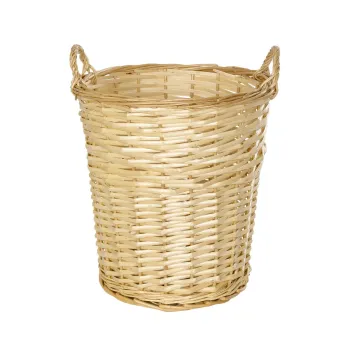 GloboStar® Artificial Garden ARIZONA 21503 Διακοσμητικό Πλεκτό Καλάθι - Κασπώ Γλάστρα - Flower Pot Μπεζ Φ36 x Υ38cm