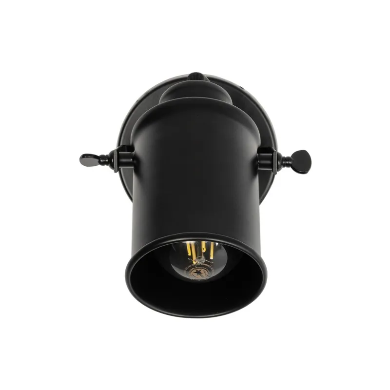 GLOBOSTAR® JAKE 00948 Μοντέρνο Φωτιστικό Τοίχου - Απλίκα με Ντουί 1 x E27 AC 220-240V IP20 - Μαύρο - Μ9 x Π22 x Y22cm