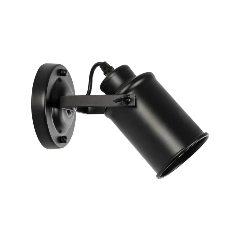 GLOBOSTAR® JAKE 00948 Μοντέρνο Φωτιστικό Τοίχου - Απλίκα με Ντουί 1 x E27 AC 220-240V IP20 - Μαύρο - Μ9 x Π22 x Y22cm