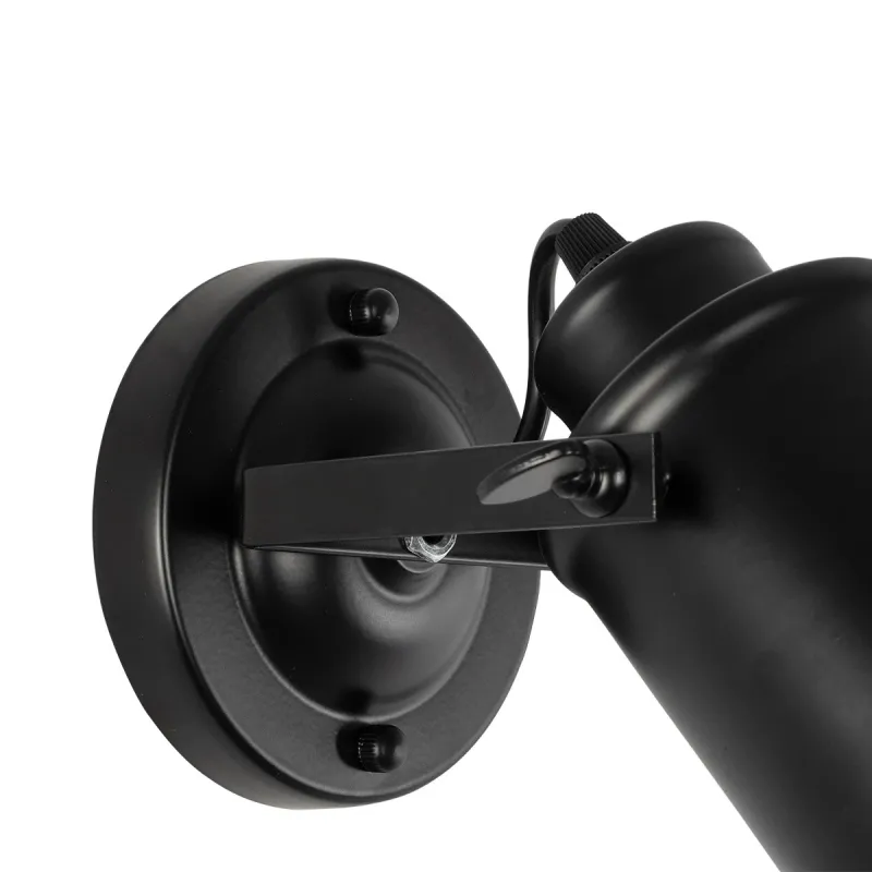 GLOBOSTAR® JAKE 00948 Μοντέρνο Φωτιστικό Τοίχου - Απλίκα με Ντουί 1 x E27 AC 220-240V IP20 - Μαύρο - Μ9 x Π22 x Y22cm