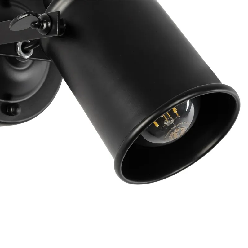 GLOBOSTAR® JAKE 00948 Μοντέρνο Φωτιστικό Τοίχου - Απλίκα με Ντουί 1 x E27 AC 220-240V IP20 - Μαύρο - Μ9 x Π22 x Y22cm