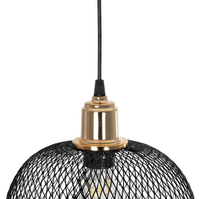 GLOBOSTAR® WIRE 201-0019 Μοντέρνο Κρεμαστό Φωτιστικό Οροφής με Ντουί 1 x E27 AC 220-240V IP20 - Μαύρο & Χρυσό - Μ25 x Π25 x Υ32cm GLOBOSTAR® WIRE 201-0019 Μοντέρνο Κρεμαστό Φωτιστικό Οροφής με Ντουί 1 x E27 AC 220-240V IP20 - Μαύρο & Χρυσό - Μ25 x Π25 x Υ32cm