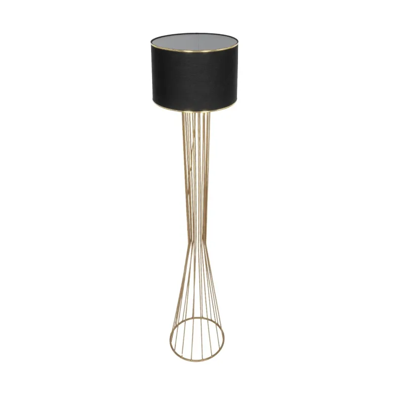 GLOBOSTAR® NOVA 201-0042 Μοντέρνο Επιδαπέδιο Φωτιστικό με Ντουί 1 x E27 AC 220-240V IP20 - Χρυσό & Μαύρο - Μ32 x Π32 x Υ152cm