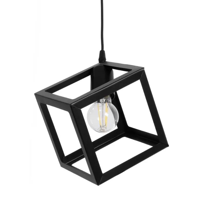 GLOBOSTAR® DISE 201-0049 Μοντέρνο Κρεμαστό Φωτιστικό Οροφής με Ντουί 1 x E27 AC 220-240V IP20 - Μαύρο - Μ28 x Π28 x Υ29cm