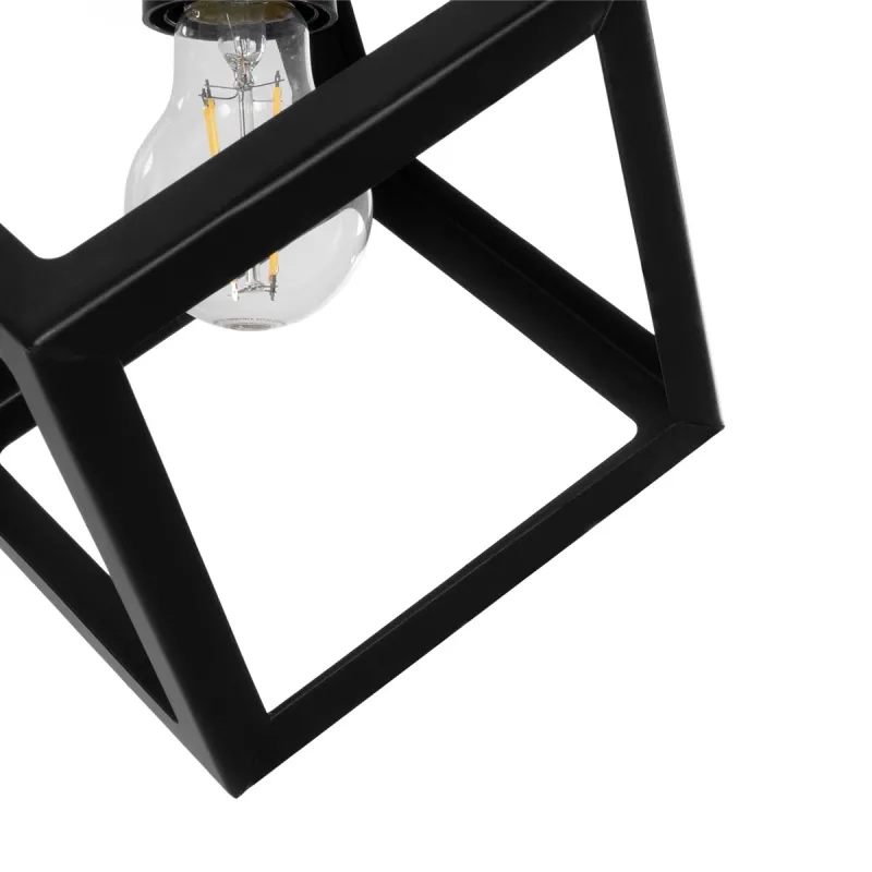 GLOBOSTAR® DISE 201-0049 Μοντέρνο Κρεμαστό Φωτιστικό Οροφής με Ντουί 1 x E27 AC 220-240V IP20 - Μαύρο - Μ28 x Π28 x Υ29cm