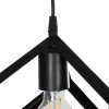 GLOBOSTAR® DISE 201-0049 Μοντέρνο Κρεμαστό Φωτιστικό Οροφής με Ντουί 1 x E27 AC 220-240V IP20 - Μαύρο - Μ28 x Π28 x Υ29cm