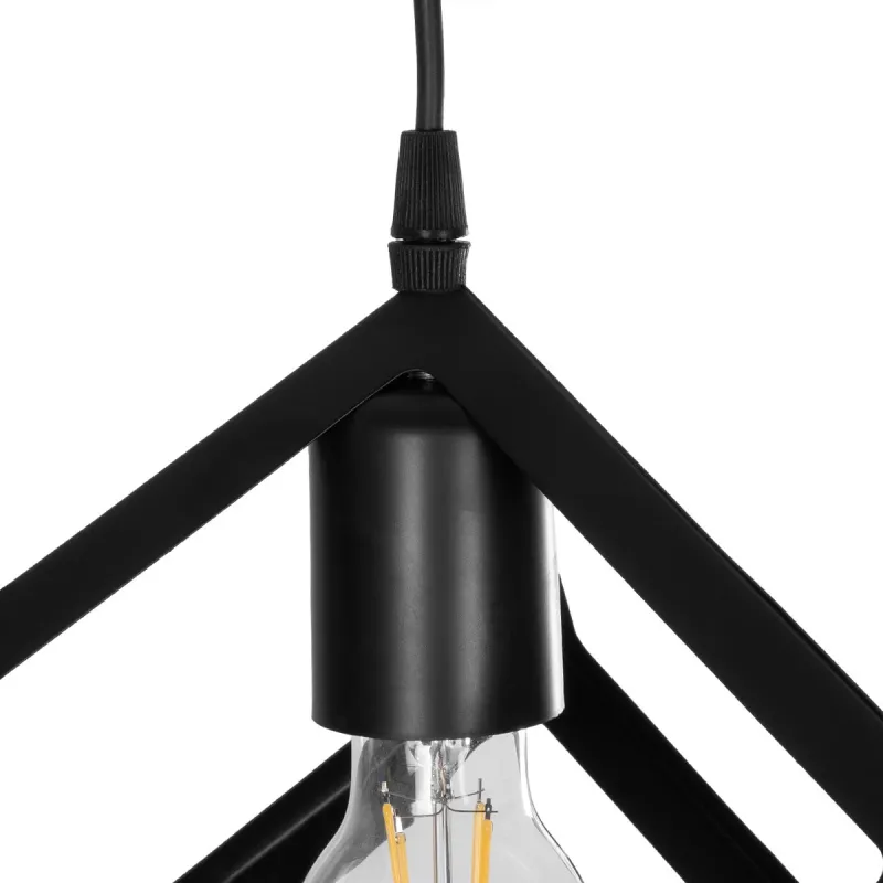 GLOBOSTAR® DISE 201-0049 Μοντέρνο Κρεμαστό Φωτιστικό Οροφής με Ντουί 1 x E27 AC 220-240V IP20 - Μαύρο - Μ28 x Π28 x Υ29cm