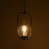 GLOBOSTAR® ZENITH 201-0093 Vintage Κρεμαστό Φωτιστικό Οροφής με Ντουί 1 x E27 AC 220-240V IP20 - Μαύρο & Μελί - Μ18 x Π15 x Υ38cm