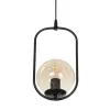GLOBOSTAR® ZENITH 201-0093 Vintage Κρεμαστό Φωτιστικό Οροφής με Ντουί 1 x E27 AC 220-240V IP20 - Μαύρο & Μελί - Μ18 x Π15 x Υ38cm