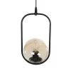 GLOBOSTAR® ZENITH 201-0093 Vintage Κρεμαστό Φωτιστικό Οροφής με Ντουί 1 x E27 AC 220-240V IP20 - Μαύρο & Μελί - Μ18 x Π15 x Υ38cm