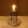 GLOBOSTAR® ZENITH 201-0094 Vintage Επιτραπέζιο Φωτιστικό Πορτατίφ με Ντουί 1 x E27 AC 220-240V IP20 - Μαύρο & Μελί - Μ15 x Π15 x Υ40cm