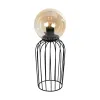 GLOBOSTAR® ZENITH 201-0094 Vintage Επιτραπέζιο Φωτιστικό Πορτατίφ με Ντουί 1 x E27 AC 220-240V IP20 - Μαύρο & Μελί - Μ15 x Π15 x Υ40cm