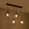 GLOBOSTAR® PULSAR 201-0103 Vintage Κρεμαστό Φωτιστικό Οροφής με Ντουί 4 x E27 AC 220-240V IP20 - Μαύρο - Μ80 x Π22 x Υ46cm