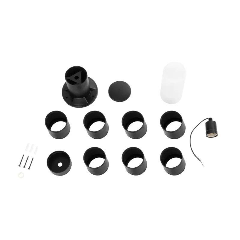 GloboStar® GARDENIO 203-0250 Μοντέρνο Επιδαπέδιο Φωτιστικό Κολωνάκι Κήπου Μονόφωτο 1 x E27 IP44 Μαύρο Πλαστικό - Μ15 x Π15 x Υ85cm