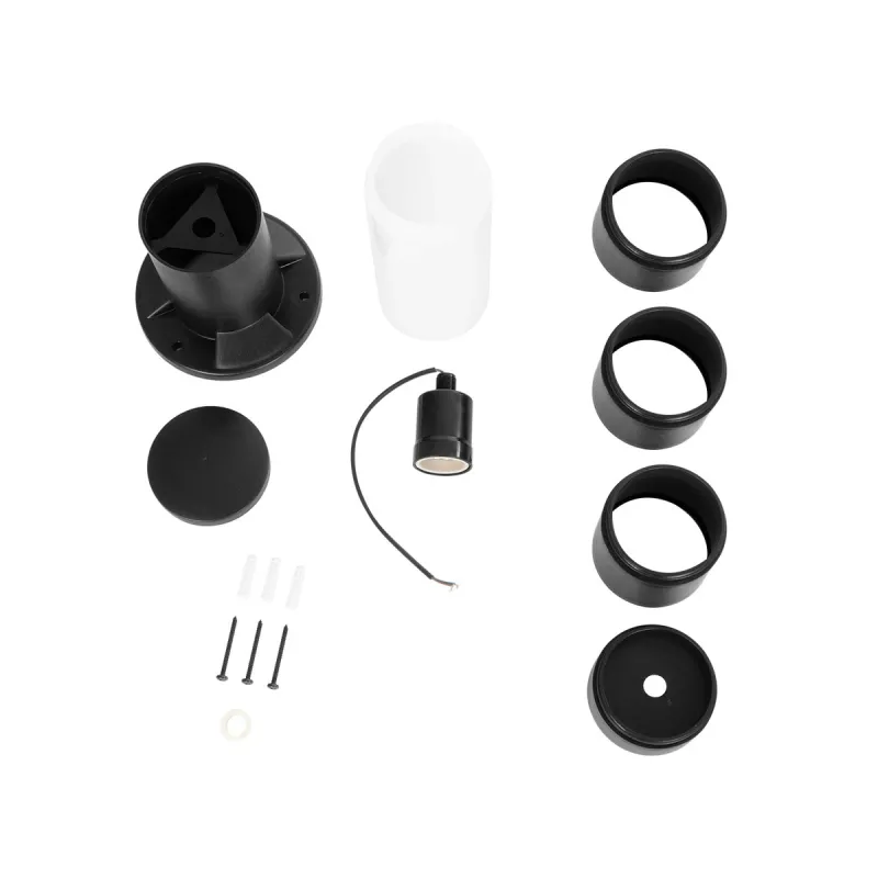 GloboStar® GARDENIO 203-0251 Μοντέρνο Επιδαπέδιο Φωτιστικό Κολωνάκι Κήπου Μονόφωτο 1 x E27 IP44 Μαύρο Πλαστικό - Μ15 x Π15 x Υ56cm