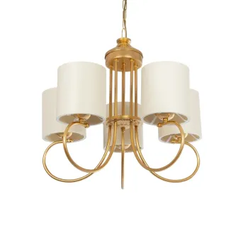 GLOBOSTAR® TRITON 203-0254 Vintage Κρεμαστό Φωτιστικό Οροφής με Ντουί 5 x E27 AC 220-240V IP20 - Χρυσό & Μπεζ - Μ50 x Π50 x Υ48cm GLOBOSTAR® TRITON 203-0254 Vintage Κρεμαστό Φωτιστικό Οροφής με Ντουί 5 x E27 AC 220-240V IP20 - Χρυσό & Μπεζ - Μ50 x Π50 x Υ48cm