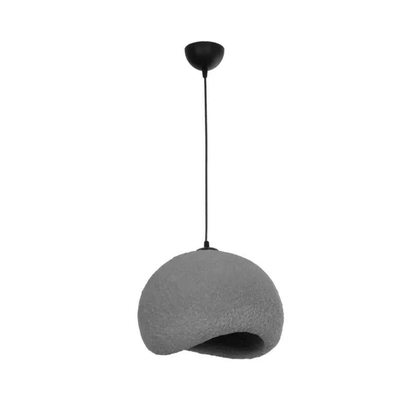 GLOBOSTAR® STONE 204-0122 Μοντέρνο Κρεμαστό Φωτιστικό Οροφής με Ντουί 1 x E27 AC 220-240V IP20 - Γκρι - Μ35 x Π31 x Υ26cm