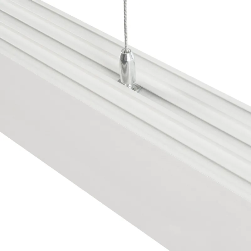 GLOBOSTAR® ALP-LINEAR BRIGHTRAIL 61774-3M Επιφανειακό / Κρεμαστό / Επιτοίχιο Προφίλ Αλουμινίου με Λευκό Γαλακτερό Πατητό Κάλυμμα για Ταινίες LED IP20 - Λευκό Ματ - Μ300 x Π5 x Υ7.5cm