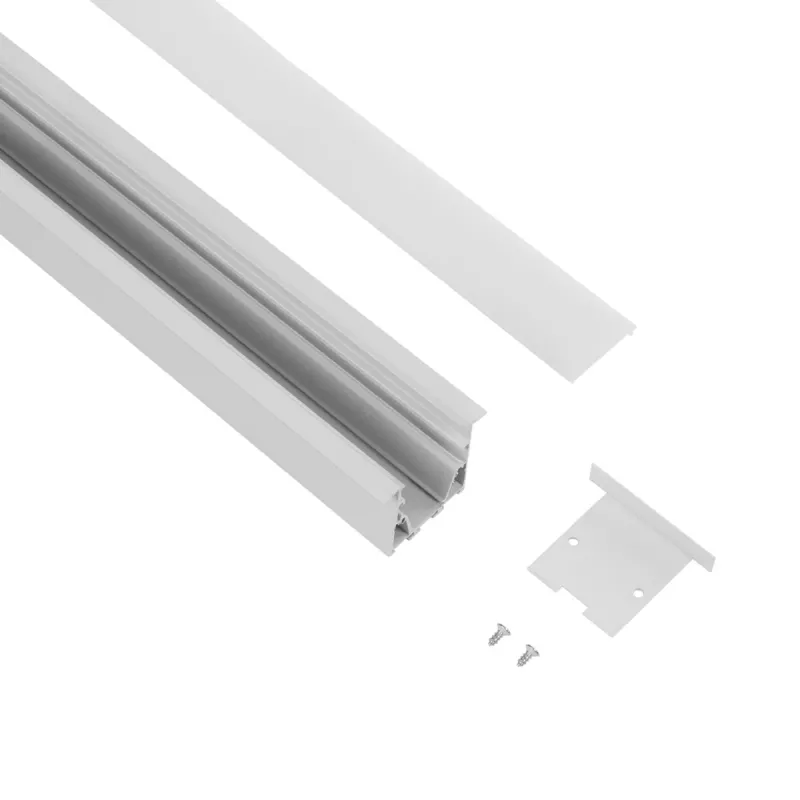 GLOBOSTAR® ALP-LINEAR RECESSA 61785-3M Χωνευτό Προφίλ Αλουμινίου με Λευκό Γαλακτερό Πατητό Κάλυμμα για Ταινίες LED IP20 - Λεuκό Ματ - Μ300 x Π3.5 x Υ4cm