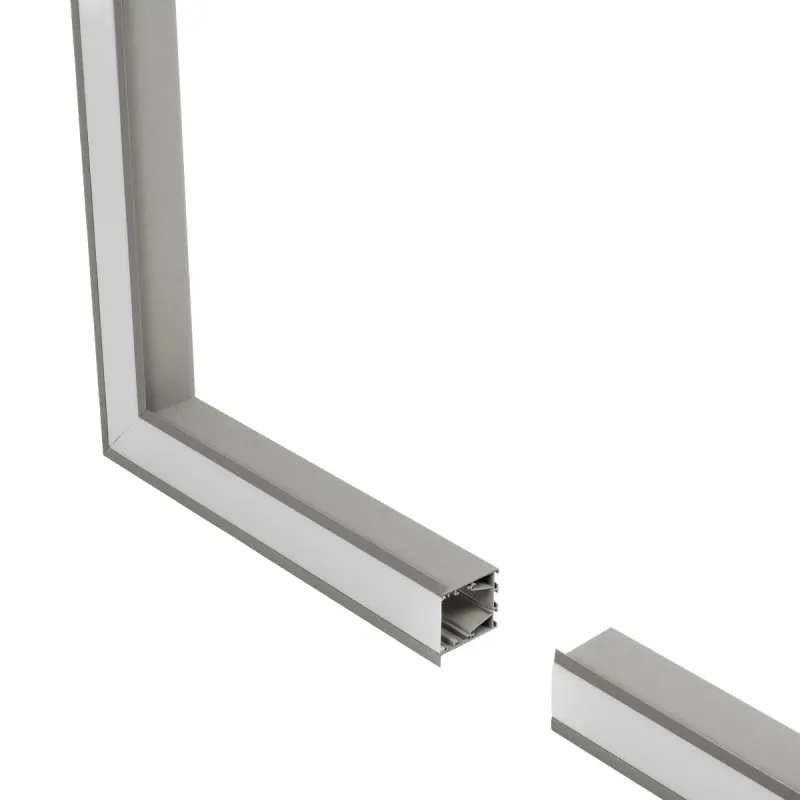 GLOBOSTAR® ALP-CORNER-SIDE90 RECESSA 61790 Χωνευτό Προφίλ Αλουμινίου Γωνία με Λευκό Γαλακτερό Πατητό Κάλυμμα για Ταινίες LED IP20 - Γκρι Ανθρακί Ματ - Μ30 x Π3.5 x Υ4cm