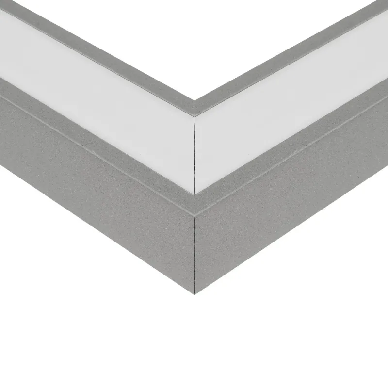 GLOBOSTAR® ALP-CORNER-SIDE90 RECESSA 61790 Χωνευτό Προφίλ Αλουμινίου Γωνία με Λευκό Γαλακτερό Πατητό Κάλυμμα για Ταινίες LED IP20 - Γκρι Ανθρακί Ματ - Μ30 x Π3.5 x Υ4cm