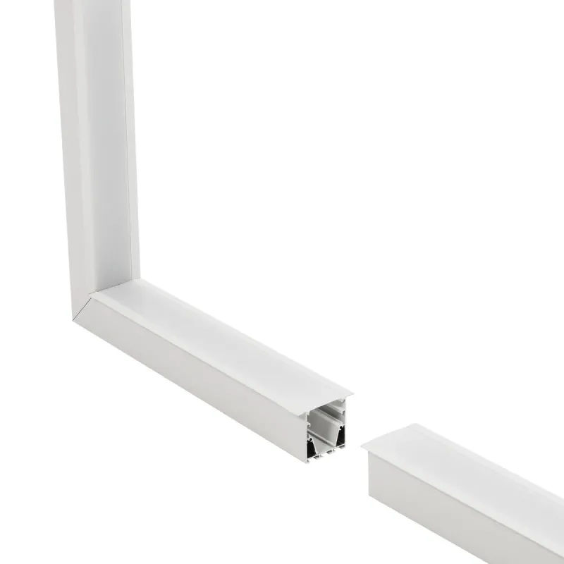 GLOBOSTAR® ALP-CORNER-IN90 RECESSA 61791 Χωνευτό Προφίλ Αλουμινίου Γωνία με Λευκό Γαλακτερό Πατητό Κάλυμμα για Ταινίες LED IP20 - Λευκό Ματ - Μ30 x Π3.5 x Υ4cm