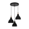 GLOBOSTAR® RADE 203-0127 Μοντέρνο Κρεμαστό Φωτιστικό Οροφής με Ντουί 3 x E27 AC 220-240V IP20 - Μαύρο & Χάλκινο - Μ40 x Π40 x Υ40cm