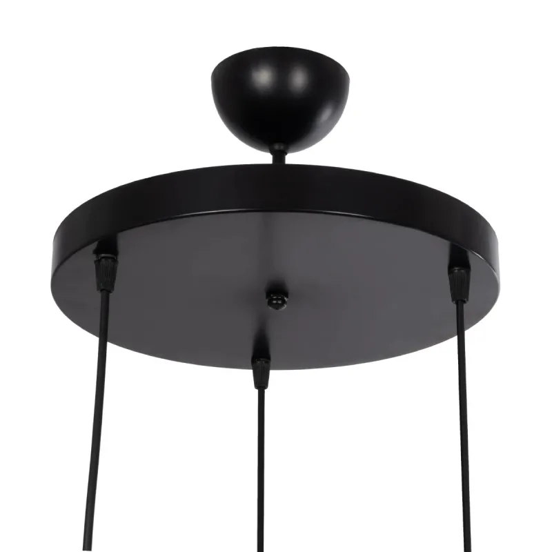 GLOBOSTAR® RIVE 203-0144 Μοντέρνο Κρεμαστό Φωτιστικό Οροφής με Ντουί 3 x E27 AC 220-240V IP20 - Μάυρο & Χάλκινο - Μ40 x Π40 x Υ65cm