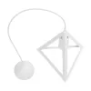 GLOBOSTAR® TRIANGLE 203-0163 Μοντέρνο Κρεμαστό Φωτιστικό Οροφής με Ντουί 1 x E27 AC 220-240V IP20 - Λευκό - Μ24 x Π24 x Υ22cm