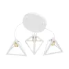 GLOBOSTAR® TRIANGLE 203-0166 Μοντέρνο Κρεμαστό Φωτιστικό Οροφής με Ντουί 3 x E27 AC 220-240V IP20 - Λευκό & Χρυσό - Μ67 x Π67 x Υ50cm