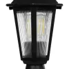 GloboStar® VITRO 203-0190 Vintage Επιδαπέδιο Φωτιστικό Φαναράκι Μονόφωτο 1 x E27 IP44 Μαύρο & Διάφανο Πλαστικό - Μ17 x Π17 x Υ40cm