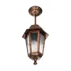 GLOBOSTAR® VITRO 203-0194 Vintage Φωτιστικό Οροφής με Ντουί 1 x E27 AC 220-240V IP44 - Χάλκινο - Μ17 x Π17 x Υ28cm