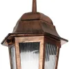 GLOBOSTAR® VITRO 203-0194 Vintage Φωτιστικό Οροφής με Ντουί 1 x E27 AC 220-240V IP44 - Χάλκινο - Μ17 x Π17 x Υ28cm