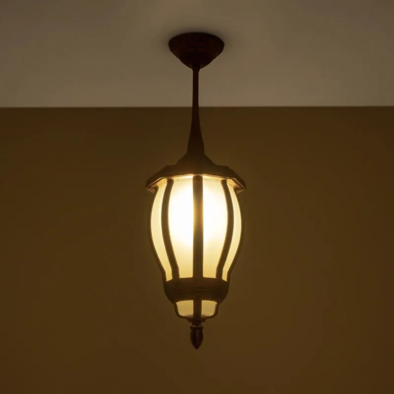 GLOBOSTAR® VERDI 203-0234 Vintage Φωτιστικό Οροφής με Ντουί 1 x E27 AC 220-240V IP44 - Χάλκινο - Μ18 x Π18 x Υ33cm