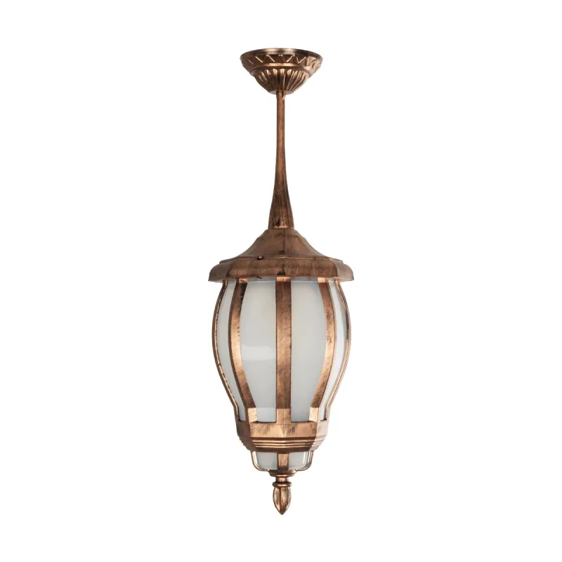 GLOBOSTAR® VERDI 203-0234 Vintage Φωτιστικό Οροφής με Ντουί 1 x E27 AC 220-240V IP44 - Χάλκινο - Μ18 x Π18 x Υ33cm