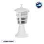 GloboStar® ZARDIN 203-0238 Vintage Επιδαπέδιο Φωτιστικό Φαναράκι Μονόφωτο 1 x E27 IP44 Λευκό & Διάφανο Πλαστικό - Μ17 x Π17 x Υ35cm