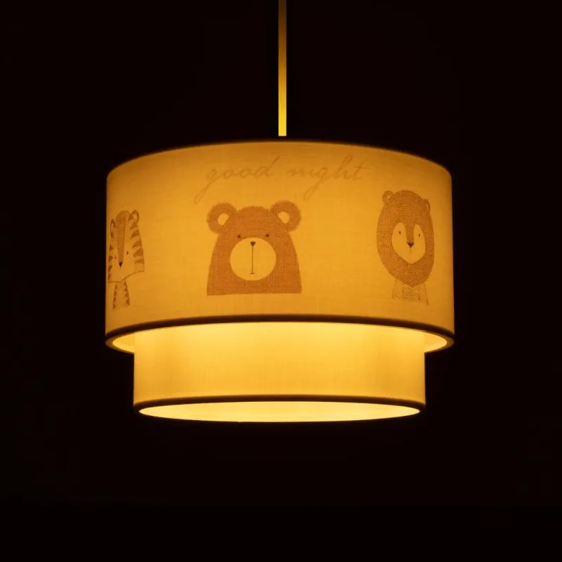 GLOBOSTAR® BEAR 204-0003 Παιδικό Κρεμαστό Φωτιστικό Οροφής με Ντουί 1 x E27 AC 220-240V IP20 - Πολύχρωμο - Μ30 x Π30 x Υ24cm