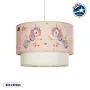 GLOBOSTAR® PONY 204-0016 Παιδικό Κρεμαστό Φωτιστικό Οροφής με Ντουί 1 x E27 AC 220-240V IP20 - Ροζ - Μ30 x Π30 x Υ24cm