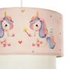 GLOBOSTAR® PONY 204-0016 Παιδικό Κρεμαστό Φωτιστικό Οροφής με Ντουί 1 x E27 AC 220-240V IP20 - Ροζ - Μ30 x Π30 x Υ24cm