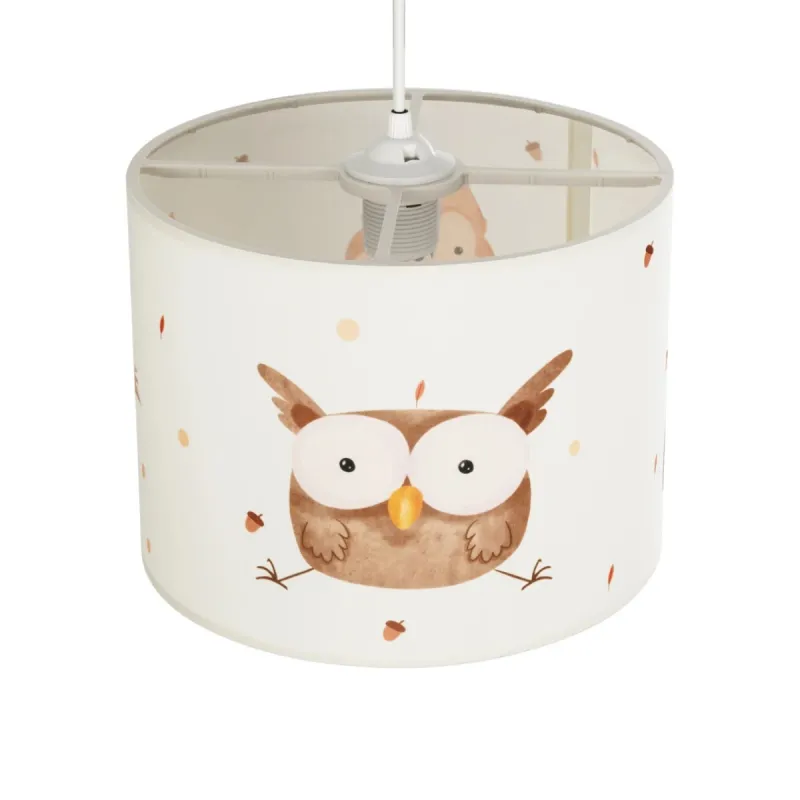 GLOBOSTAR® OWL 204-0017 Παιδικό Κρεμαστό Φωτιστικό Οροφής με Ντουί 1 x E27 AC 220-240V IP20 - Πολύχρωμο - Μ28 x Π28 x Υ24cm