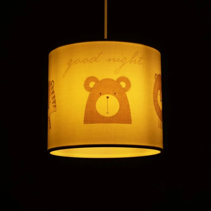 GLOBOSTAR® BEAR 204-0021 Παιδικό Κρεμαστό Φωτιστικό Οροφής με Ντουί 1 x E27 AC 220-240V IP20 - Πολύχρωμο - Μ24 x Π24 x Υ23cm